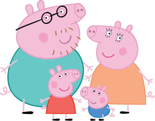 Peppa Pig Family SVG/矢量 Logo 免费下载