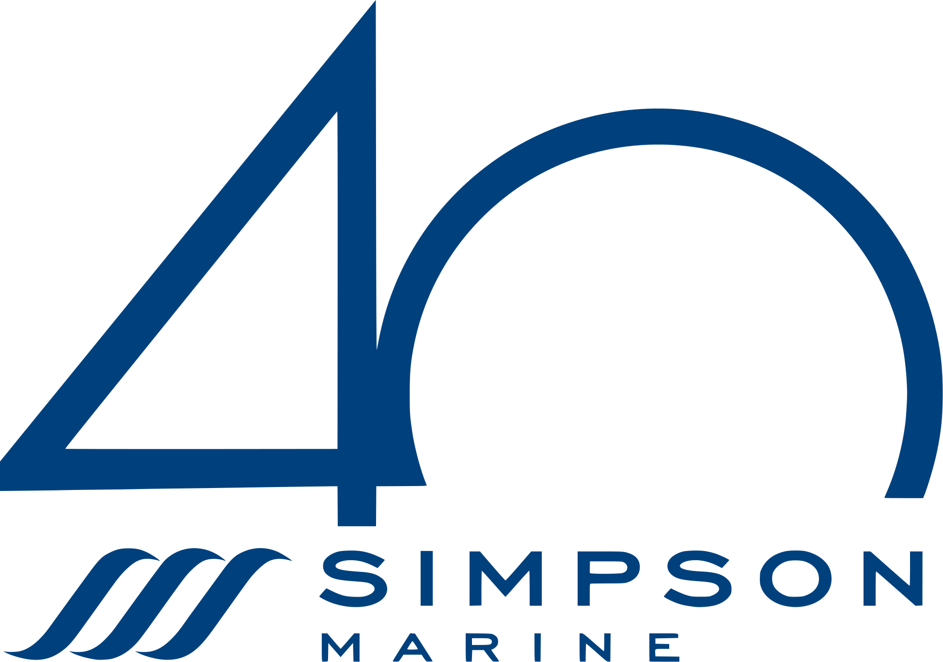 Simpson Marine 40 Years SVG 로고 벡터 무료 다운로드